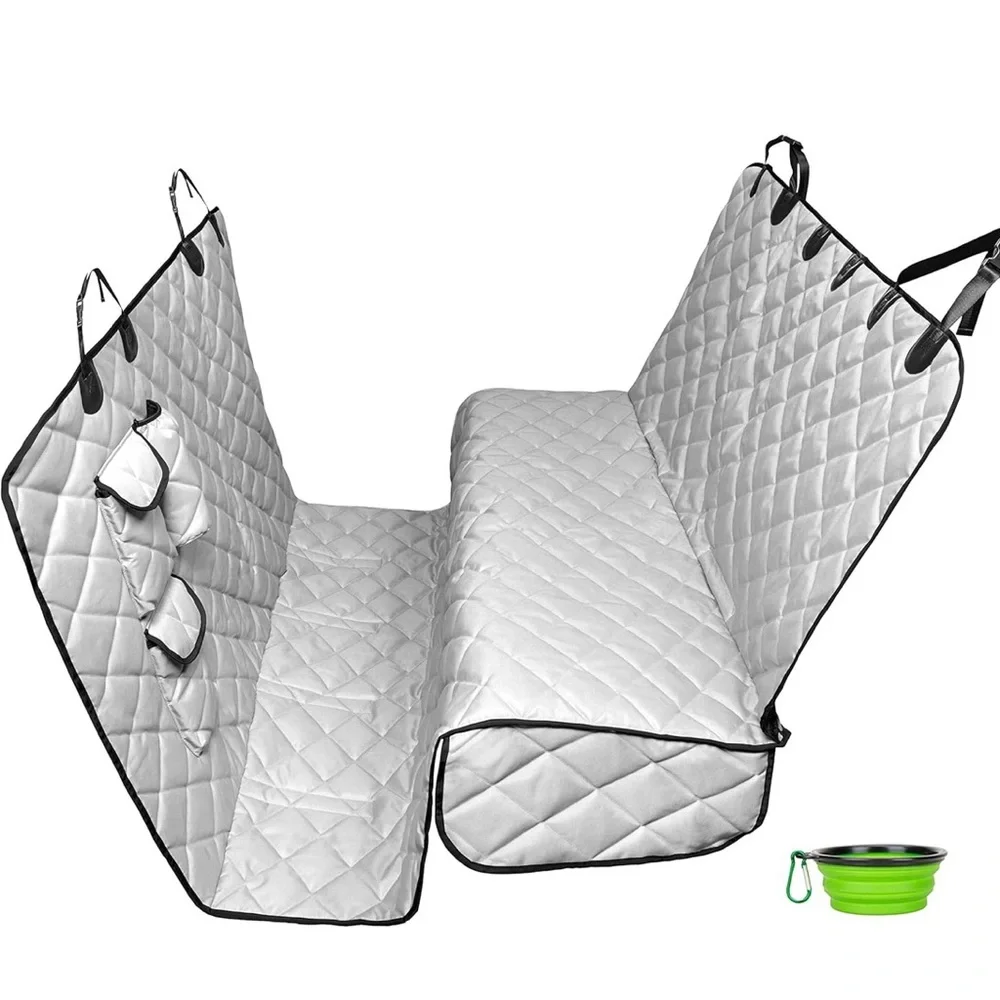 Gray Quilted Dog BackSeat‎ Cover Hammock